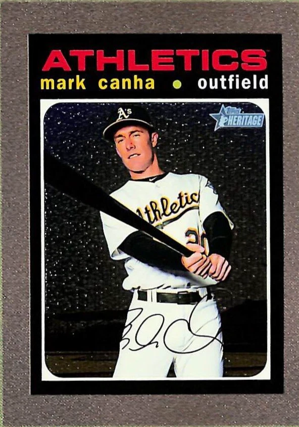 2020 Topps Heritage #THC-60 Mark Canha Chrome Parallel SP #/999 - Oakland A's - Image 1 of 3