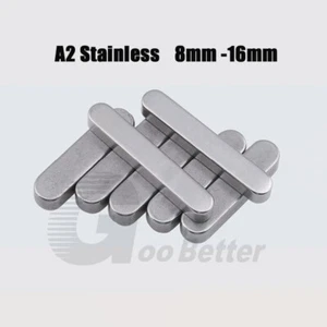 8mm-16mm Feather Keys Parallel Keys Pins Round End Drive Shaft Stainless A2 - Picture 1 of 7