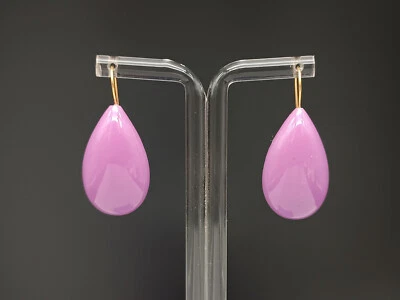 Orecchini donna pendenti goccia viola ametista monachella argento 925 - Immagine 1 di 4