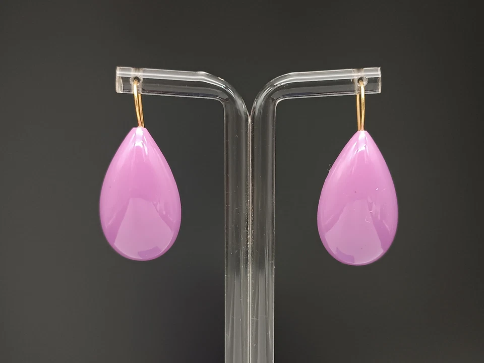 Orecchini donna pendenti goccia viola ametista monachella argento 925 - Immagine 1 di 4