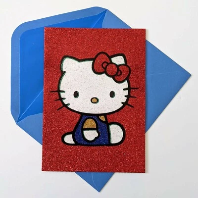 Papyrus Hello Kitty Glitter Greeting Card - Blank Inside - Image 1 of 2