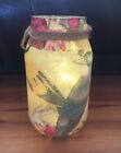 Decoupage Light jar- Magpies and butterflies