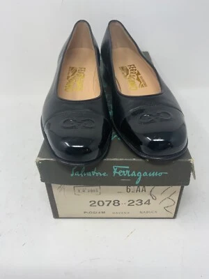 Zapato de salón Salvatore Ferragamo para mujer talla 6,5AA negro nuevo envío gratuito Foto 1 de 4