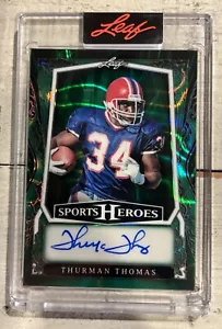 2025 Leaf Metal Sports Heroes Thurman Thomas Autograph Lava Green SSP #1/1 - Picture 1 of 7