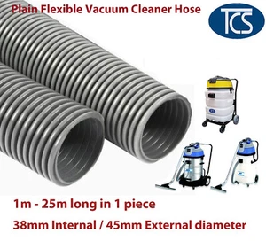 Plain Flexible Vacuum Cleaner Hose Silver 38mm, $12/m, up to 25m Long (1 Piece) - Picture 1 of 3