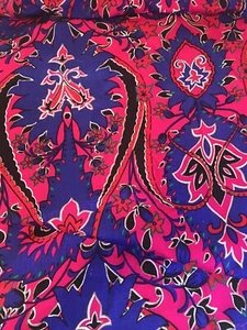 Dynasty Print Large Scale Paisley Linen Fabric 2 Yards 58" Wide - Picture 1 of 6