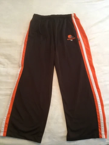 NFL Team Apparel Cleveland Browns Warm Up Pants Elastic Waist Men's Medium Cover