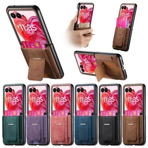 Funda de teléfono a prueba de golpes con ranura para tarjeta de cuero ultra para Motorola Razr 60 50 40 - Imagen 1 de 16