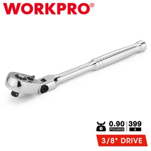 WORKPRO 3/8" Drive Flex Head Ratchet Chromium Plated Quick Release 72-Tooth NEW - Picture 1 of 11