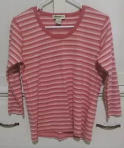 Eddie Bauer Shirt Damen Medium rosa gestreift langarm - Bild 1 von 4