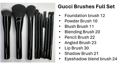 Juego completo de 9 brochas de maquillaje Gucci (edición limitada) Foto 1 de 4