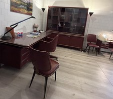 STUDIO UFFICIO COMPLETO SCRIVANIA POLTRONA RARO DESIGN UMBERTO MASCAGNI ANNI 60