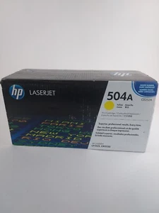 New HP CE252A 504A Yellow Toner Cartridge For LaserJet CP3525/CM3530 Black Box - Picture 1 of 6