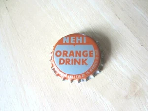 Botella de soda pop de naranja y plata Nehi sin usar tapa de metal forrada de corcho - Imagen 1 de 3