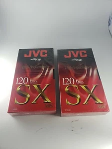 2 pack JVC T-120 SX VHS Blank Tape New Sealed High Energy Magnetite - Picture 1 of 4