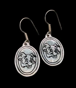 Sterling Silver 925 Disney 101 Dalmatians Dog Puppy Dangle Pierced Earrings - Picture 1 of 9