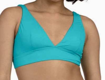 NWT Tommy Bahama Palm Modern OTS V-Neck Bra Swim Top Aqua Dream  SP $64 - Image 1 of 4