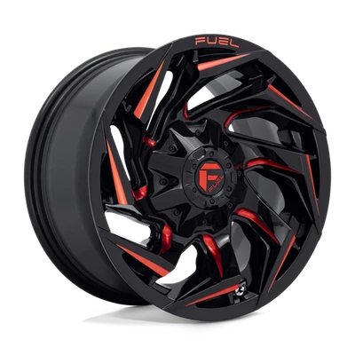 Combustible D755 REACTION 20x9 negro brillante fresado con rueda de tinte rojo 8x170 (1 mm) Foto 1 de 4