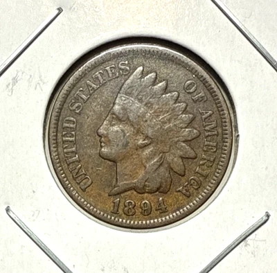 1894 Indian Head Penny Fine Details  14.82 - Image 1 of 4