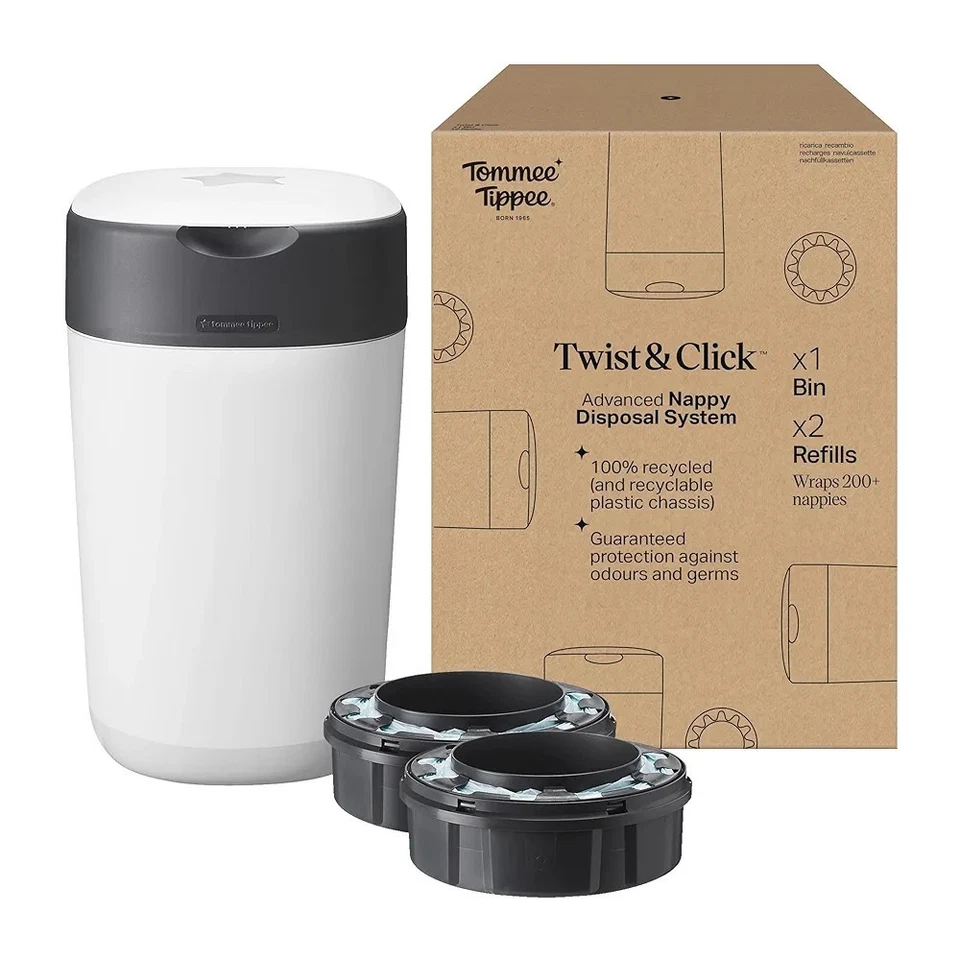 Cubo de pañales Tommee Tippee Twist & Click con 2 recambios nuevo Foto 1 de 1
