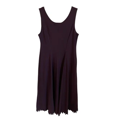 Coldwater Creek Midi Dress Size PM Sleeveless Crochet Lace Hem A-Line Purple - Image 1 of 4