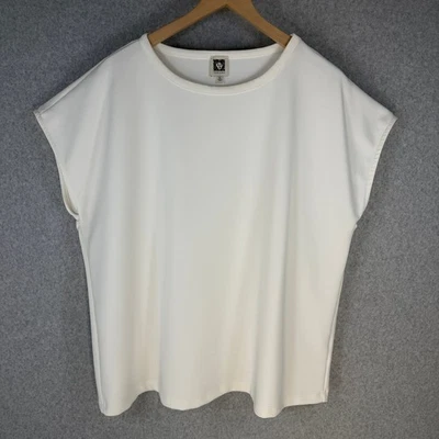 Top Anne Klein para mujer blanco XL poliéster elastano sin mangas suave sensación sedosa Foto 1 de 4
