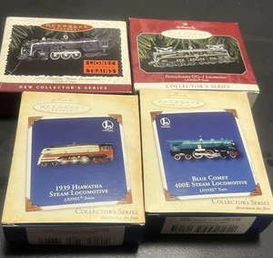 Menge 4 Hallmark Lionel Zug Weihnachtsschmuck - 1996-2004 Druckguss Metall - Bild 1 von 15