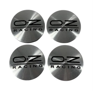 4pc Oz Racing Wheel 60mm Silver/Black Center Hub Caps Car Emblems Logo Badges - Picture 1 of 6