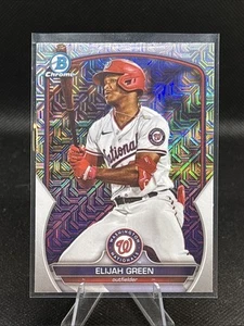 Elijah Green 2023 Bowman Draft Chrome Mojo Refractor #BDC-15 Nationals - Picture 1 of 2