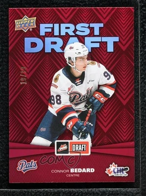 2021-22 Upper Deck CHL First Draft Red /99 Connor Bedard #FD-1 - Image 1 of 2