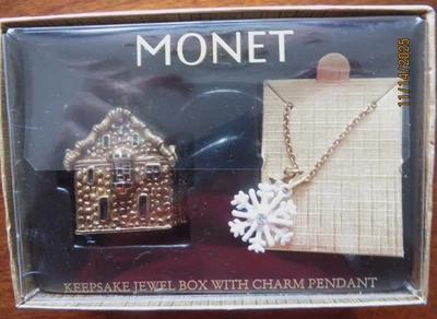 Joyero de recuerdo MONET con colgante con dije de copo de nieve nuevo en caja Foto 1 de 2