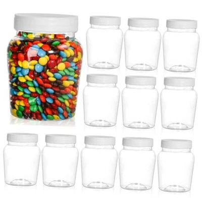  12 Pack Round Clear Plastic Jars, 16 OZ Empty Storage Container, Household  - Image 1 of 4