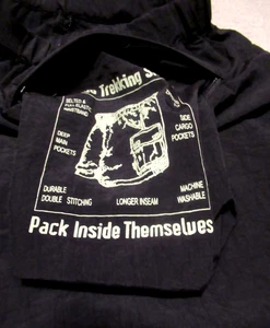 Vintage Hong Kong SAMPLE Flyers Cargo Trekking Shorts L Black Belted Pack Inside - Picture 1 of 9
