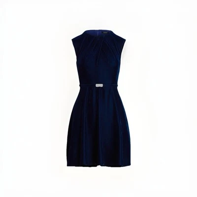 Lauren Ralph Lauren Sleeveless Belted Velvet Dress Women’s Size 6 NWT  - Image 1 of 4