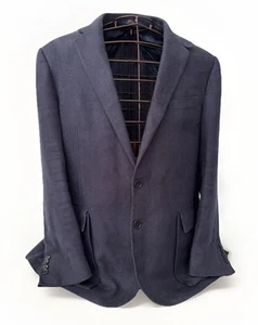 Polo Ralph Lauren Navy Blue 100% Linen Blazer Men’s 44R Part Lined Relaxed Fit - Picture 1 of 18