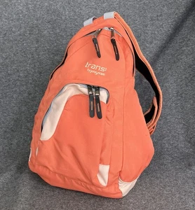 VTG Y2K Trans Jansport Sling Backpack One Shoulder Strap Bag Orange Coral Travel - Picture 1 of 20