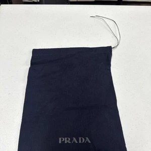 PRADA NAVY FLANNEL DUST BAG FOR SHOES OR CLUTCH DUSTBAG PURSE 8.75" 14.5" (0867) - Picture 1 of 4