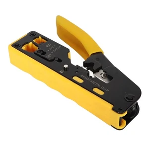 Ethernet Crimping Tool Adjustable Mode Anti Slip Texture Safety Lock Effortl NEW - Afbeelding 1 van 12
