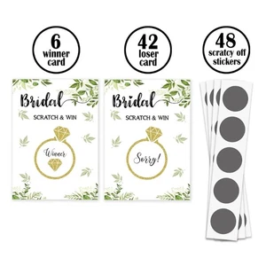 Bridal Shower Scratch Off Game Card Set Wedding Shower Present Supplies - Picture 1 of 7