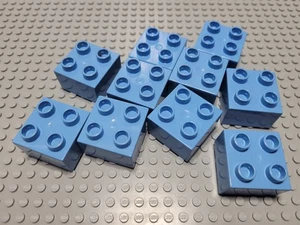 LEGO Duplo Lot of 10 Medium Blue 2x2 Building Bricks - Picture 1 of 1