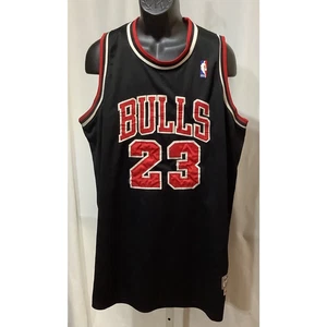 90s Bulls Michael Jordan #23 Alternative Black Jersey Mitchell & Ness XL - Picture 1 of 7
