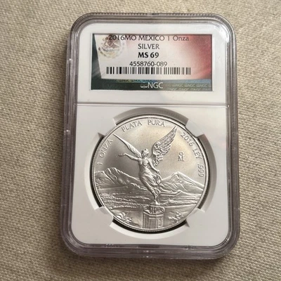 México Silver 1 Onza Libertad 2016 NGC MS 69 DL Foto 1 de 2