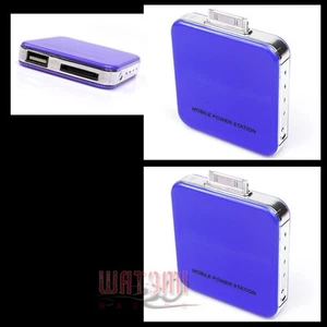 2 2200MAH PORTABLE EXTERNAL BLUE BATTERY POWER CHARGER USB IPHONE 4S 4 3GS IPOD - Photo 1 sur 1