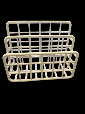 Vtg YAFFA Plastic Storage Desk Organizer Mini Catch-All 80s Retro White MCM - Image 1 of 4