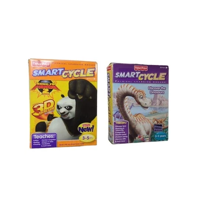 Lote de cartuchos Fisher Price Smart Cycle jogos Kung Fu Panda 2 e dinossauros - Imagem 1 de 4