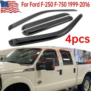 For Ford F-250 F-750 Super-Duty Crew Cab 99-16 Window Visor Vent Wind Rain - Picture 1 of 12