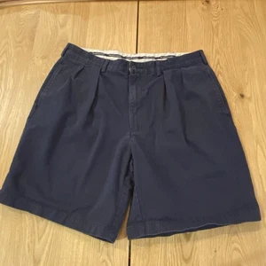 Vintage Polo Ralph Lauren Cormac Pleated Golf Shorts Men SZ 34 Navy Loose 8” Ins - Picture 1 of 8