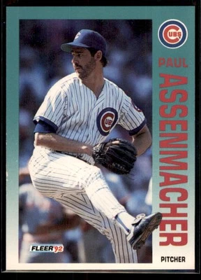 1992 Fleer Paul Assenmacher #375 Chicago Cubs - Image 1 of 2