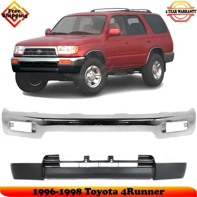 Front Bumper Chrome Steel & Lower Valance Kit For 1996-1998 Toyota 4Runner Foto 1 de 4