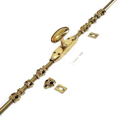 110" inch LARGE oval knob CREMONE solid brass Heavy slide Bolt espagnolet 280 cm - Image 1 of 4